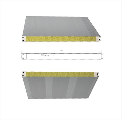Acoustic Resistance Rockwool Sandwich Panel Insulation PU sealing