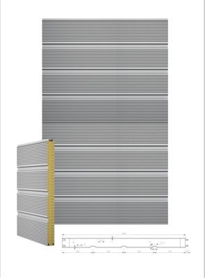 Acoustic Resistance Rockwool Sandwich Panel Insulation PU sealing