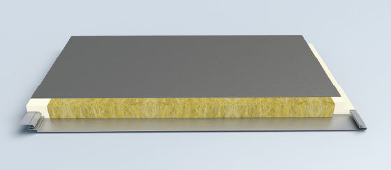 Polyurethane Rockwool Sandwich Panel 150mm For Walls And Roofs Heat Insulating Exterior