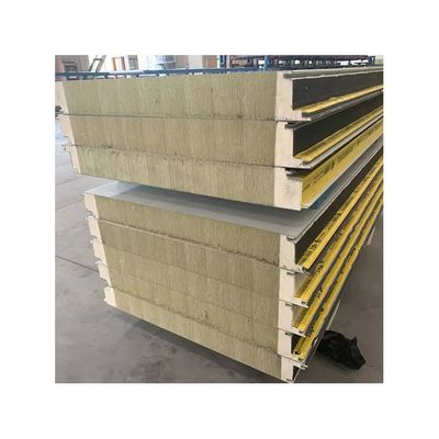 Heat Insulation Pu Sealing Rockwool Sandwich Panels 1000mm Width