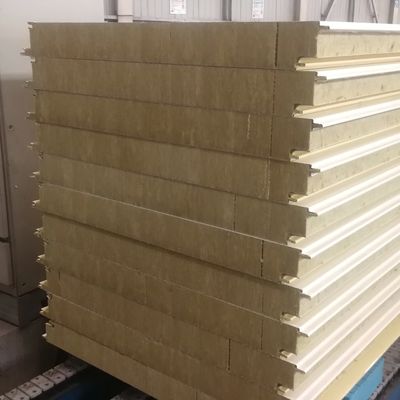 Metal Rockwool Insulated Sandwich Panels House Sandwich Panel Walling